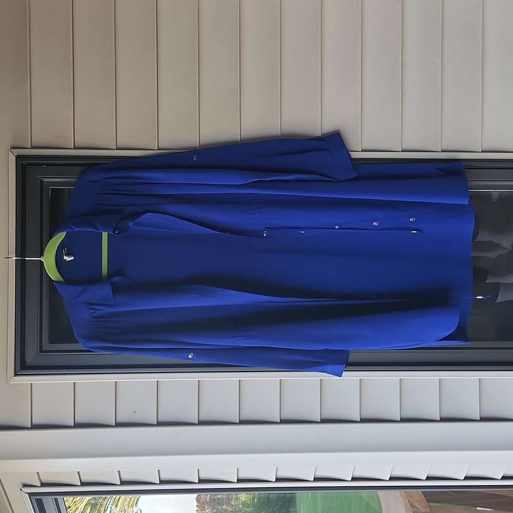 Bright Blue Tahari Sinched Waist Dress